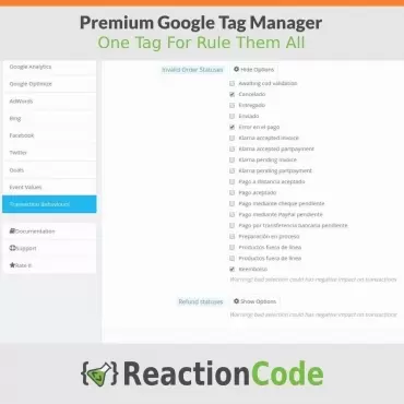 ماژول Premium Google Tag Manager 2.5.0 - ادغام گوگل تگ منیجر در پرستاشاپ